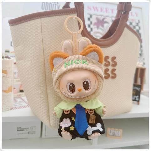 labubu fox rabbit detective set