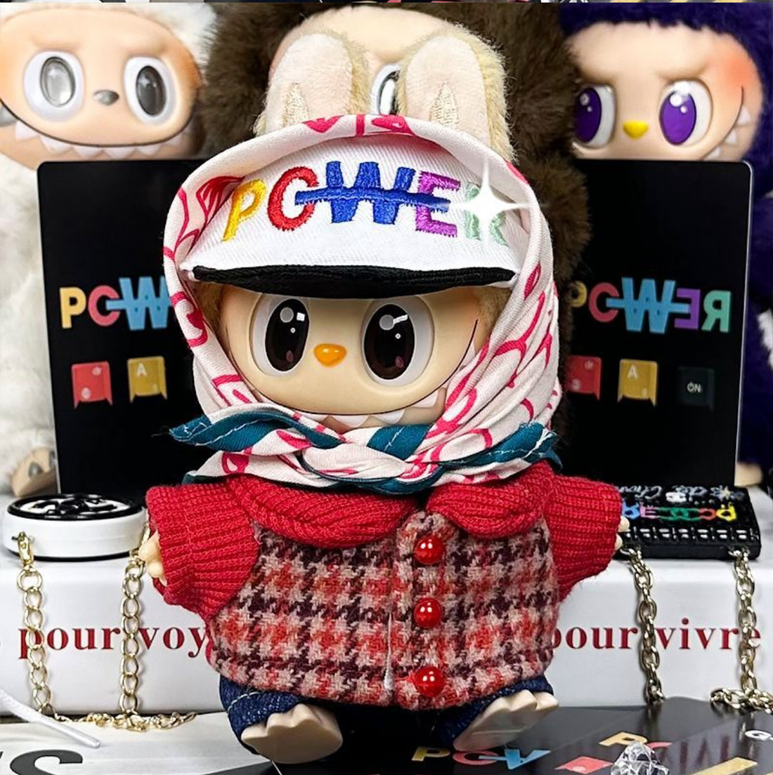Handmade spot Iabubu doll clothes GD same style labubu17cm G-Dragon clothes set vinyl doll replacement