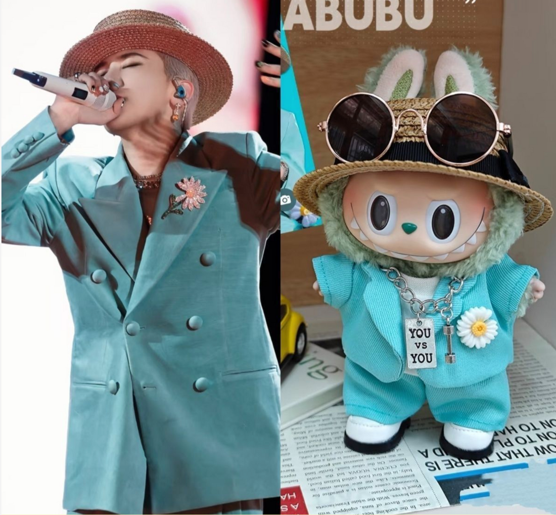 labubu G-Dragon Baby Clothes 17cm Bubu suit GD same style dress up second and third generation high-end labubu gd baby clothes
