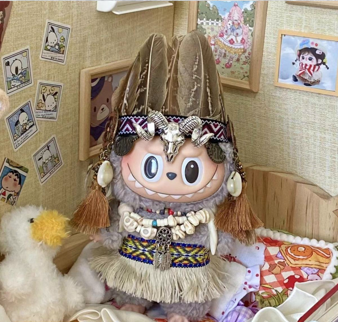 Labubu 123rd generation vinyl clothes baby clothes Labubu Indian suit