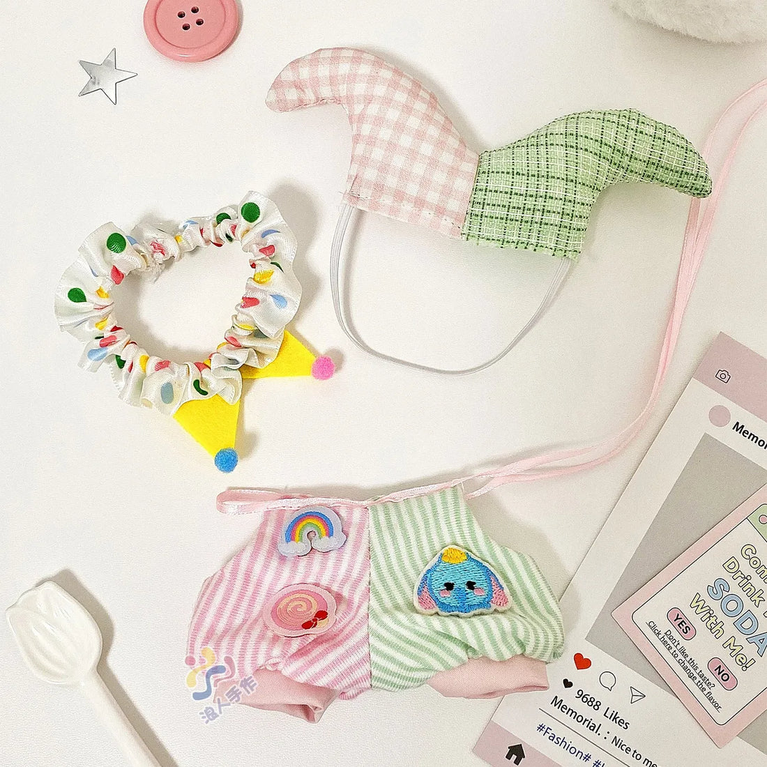 labubu 1, 2, 3 generation doll clothes circus clown costume