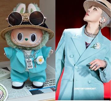 labubu G-Dragon Baby Clothes 17cm Bubu suit GD same style dress up second and third generation high-end labubu gd baby clothes