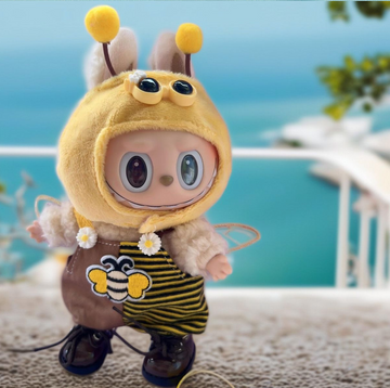 Labubu baby clothes cute little bee suit Labubu replacement clothes 17cm jumpsuit hoodie change clothes