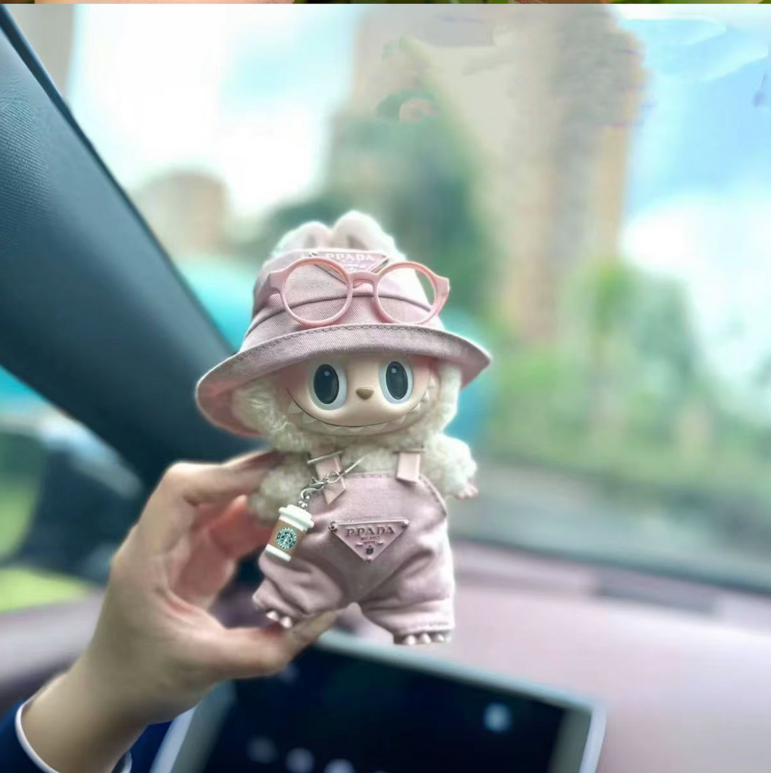 Labuboo doll clothes 17cm one, two and three generations labuboo pink dopamine chestnut cocoa sitting party suit