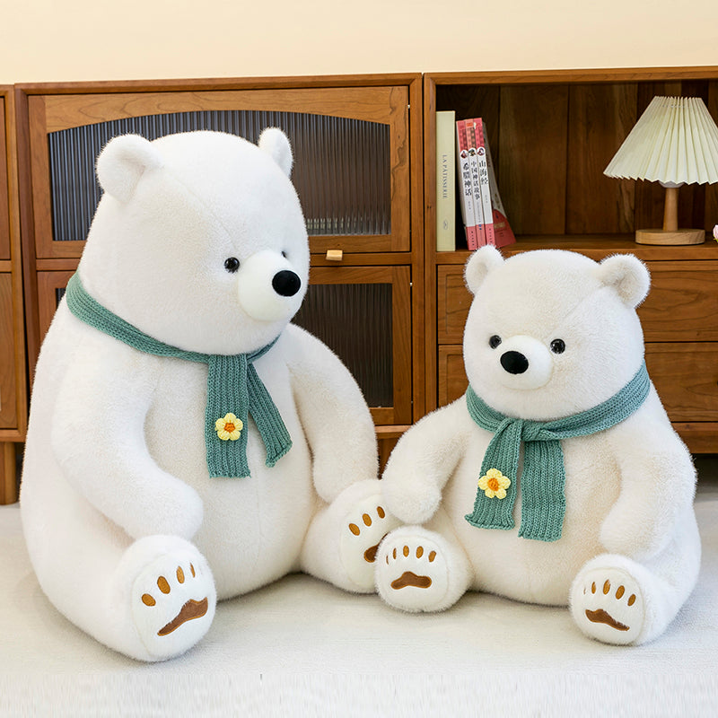Polar bear wearing scarf - yannfairy #plush toy #doll